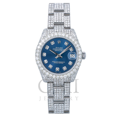 Rolex Lady-Datejust 178240 31MM Blue Diamond Dial With 10.25 CT Diamonds