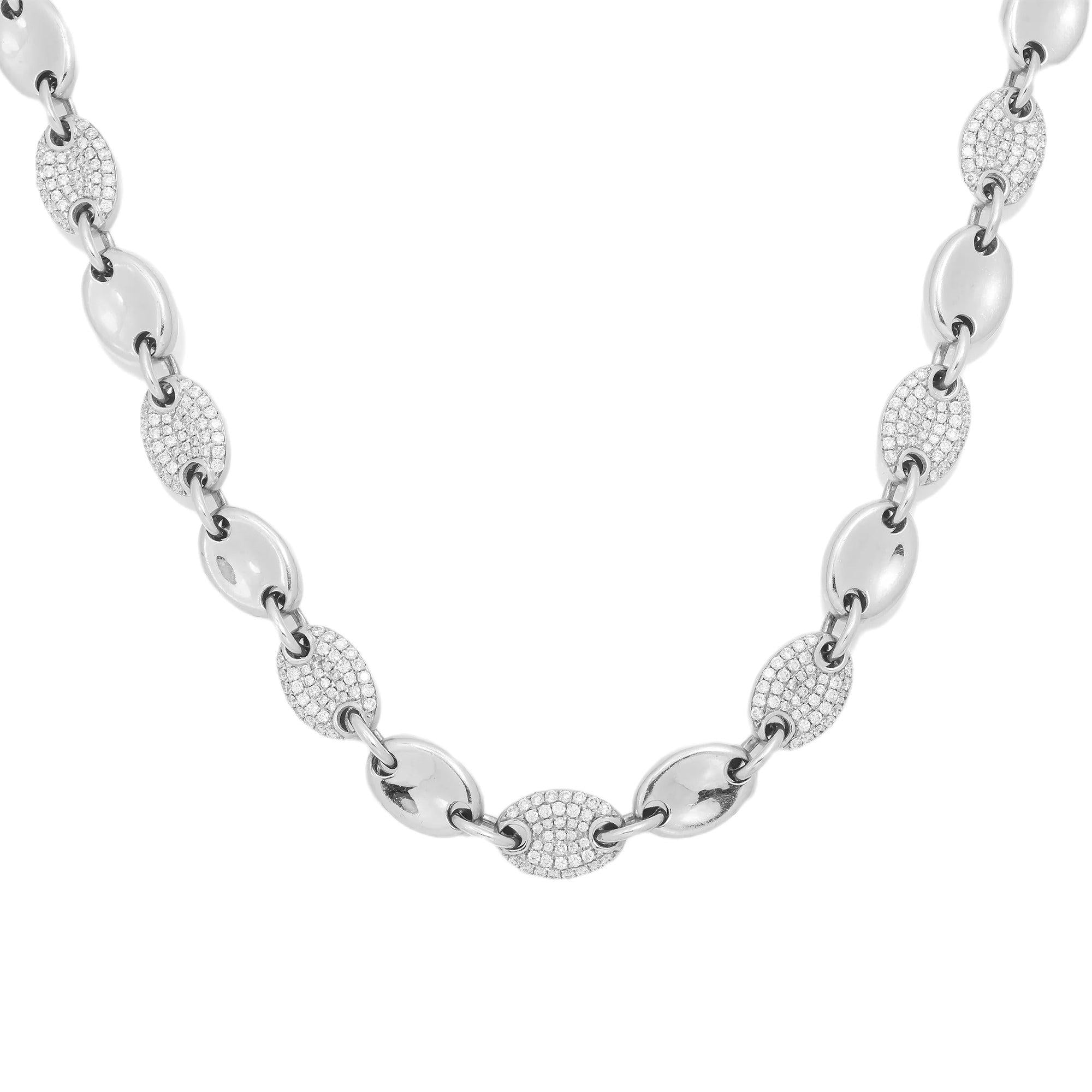 14K GOLD DIAMOND DISC CHAIN NECKLACE 8.31 CT