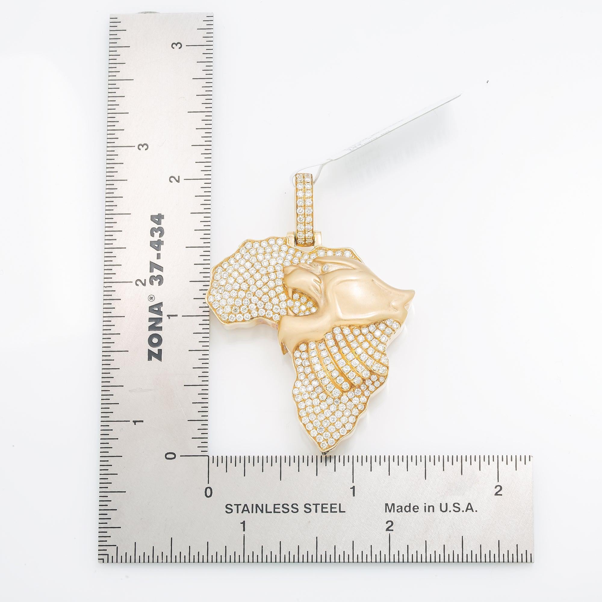 14K GOLD DIAMOND COUGAR PENDANT 2.15 CT