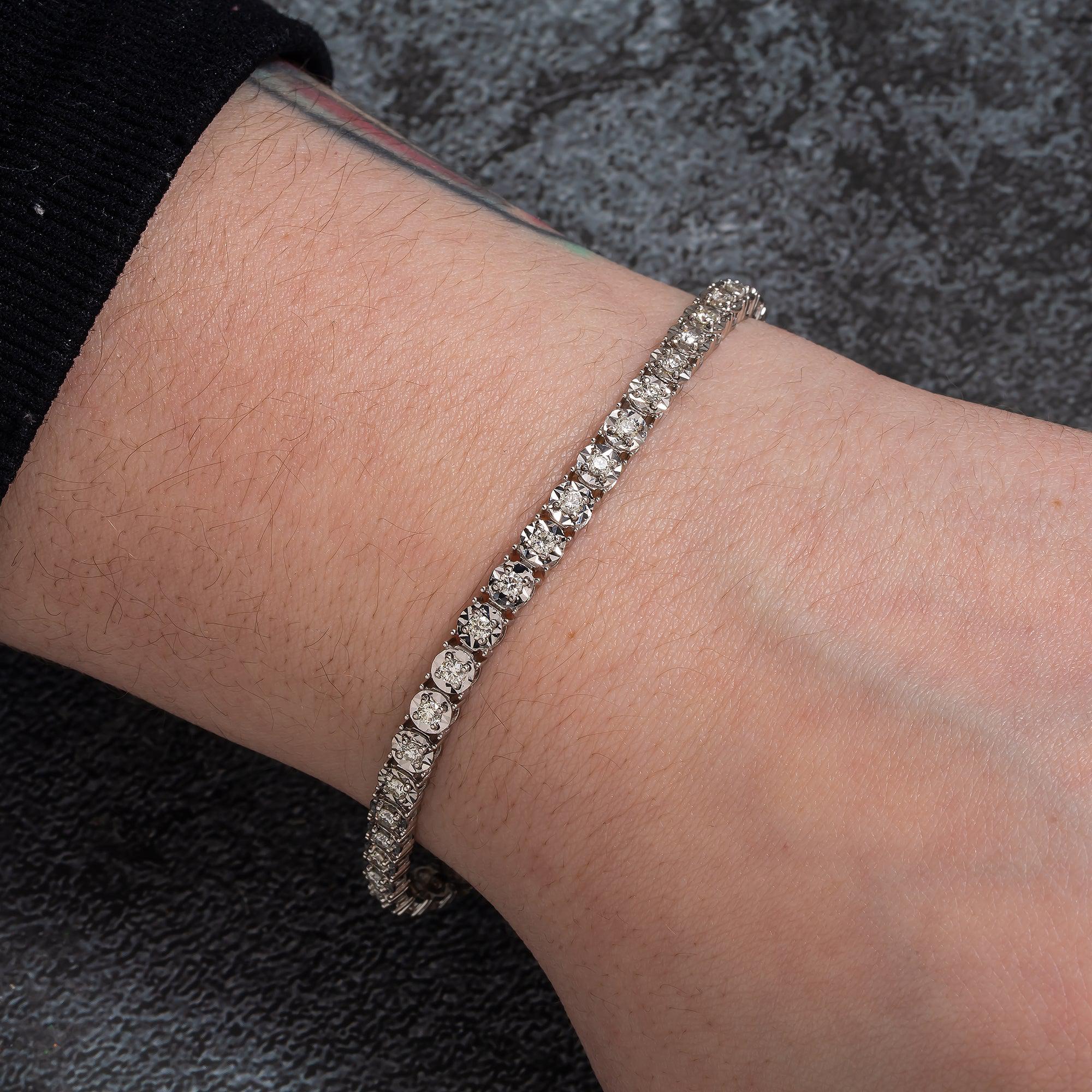 14K GOLD TENNIS BRACELET 1.68 CT DIAMONDS