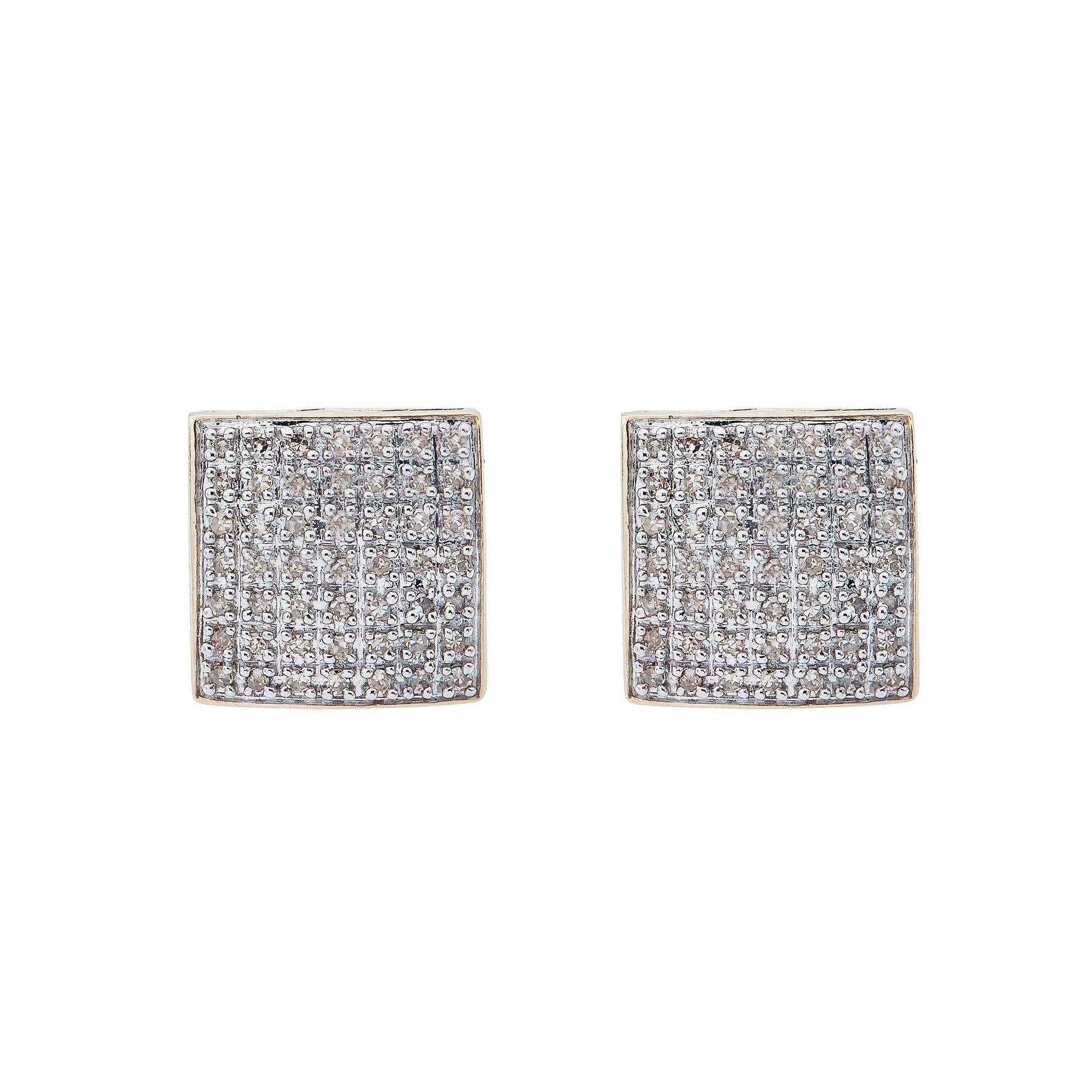 10K Yellow Gold Unisex Earrings with 0.40 CT Diamond