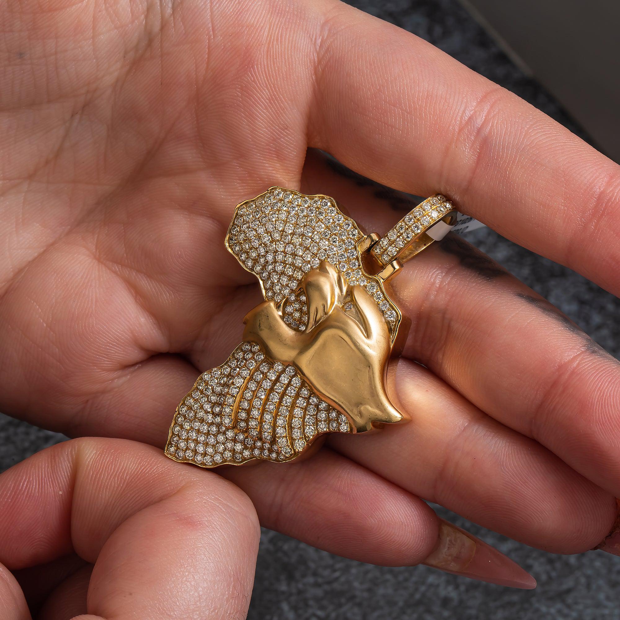 14K GOLD DIAMOND COUGAR PENDANT 2.15 CT