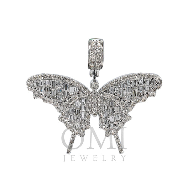 14K WHITE GOLD BUTTERFLY PENDANT WITH 2.81 CT DIAMONDS