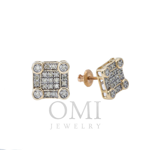 10K GOLD SQUARE EARRINGS WITH 0.23 CTW DIAMONDS