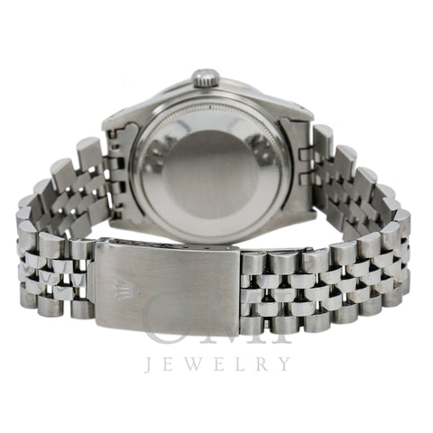 Rolex Datejust Diamond Watch, 16014 36mm, Blue Custom Diamond Dial With Stainless Steel Ju