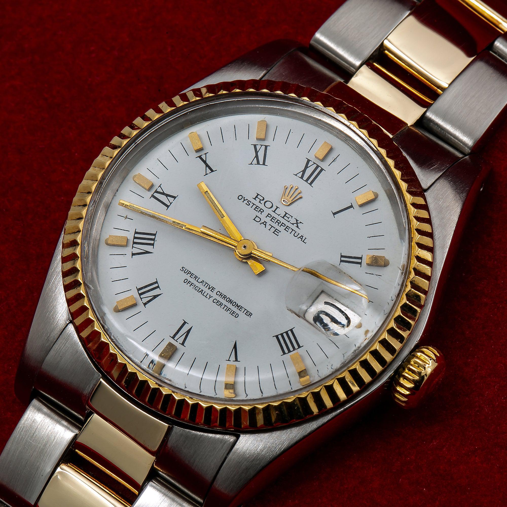 Rolex Oyster Perpetual Date 1500 34MM White Dial With Two Tone Oyster Bracelet