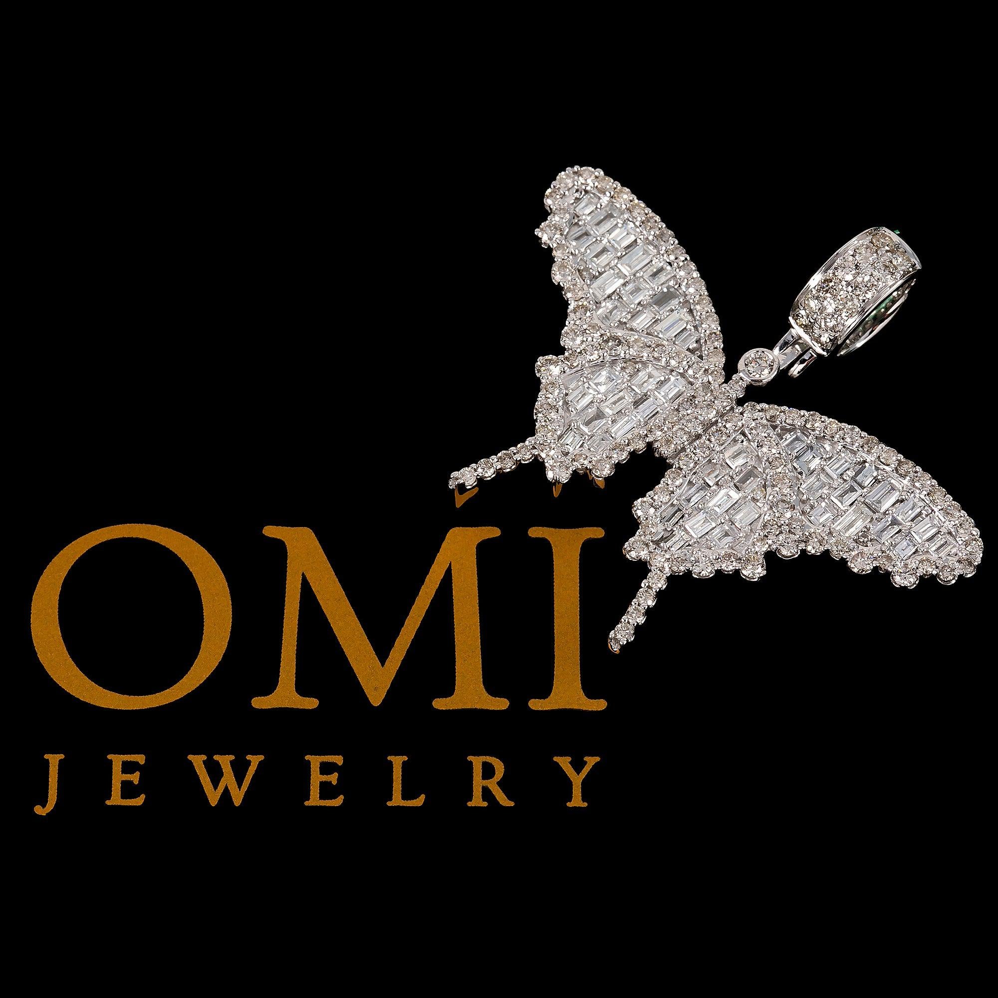 14K WHITE GOLD BUTTERFLY PENDANT WITH 2.81 CT DIAMONDS