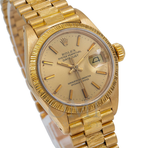 Rolex Lady-Datejust 6917 26MM Champagne Dial With Yellow Gold Presiden ...