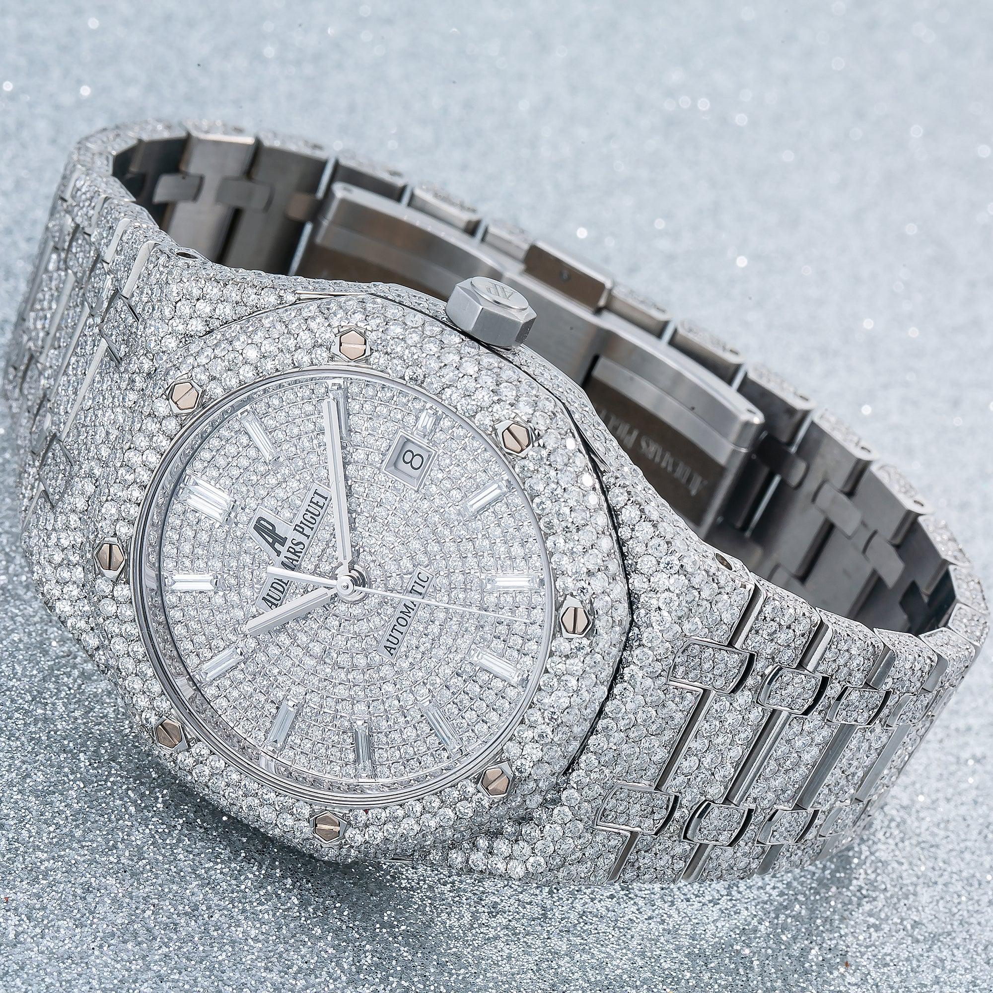 Audemars Piguet Royal Oak Selfwinding 15400ST 41MM Silver  Diamond Dial With 25.25 CT Diamonds