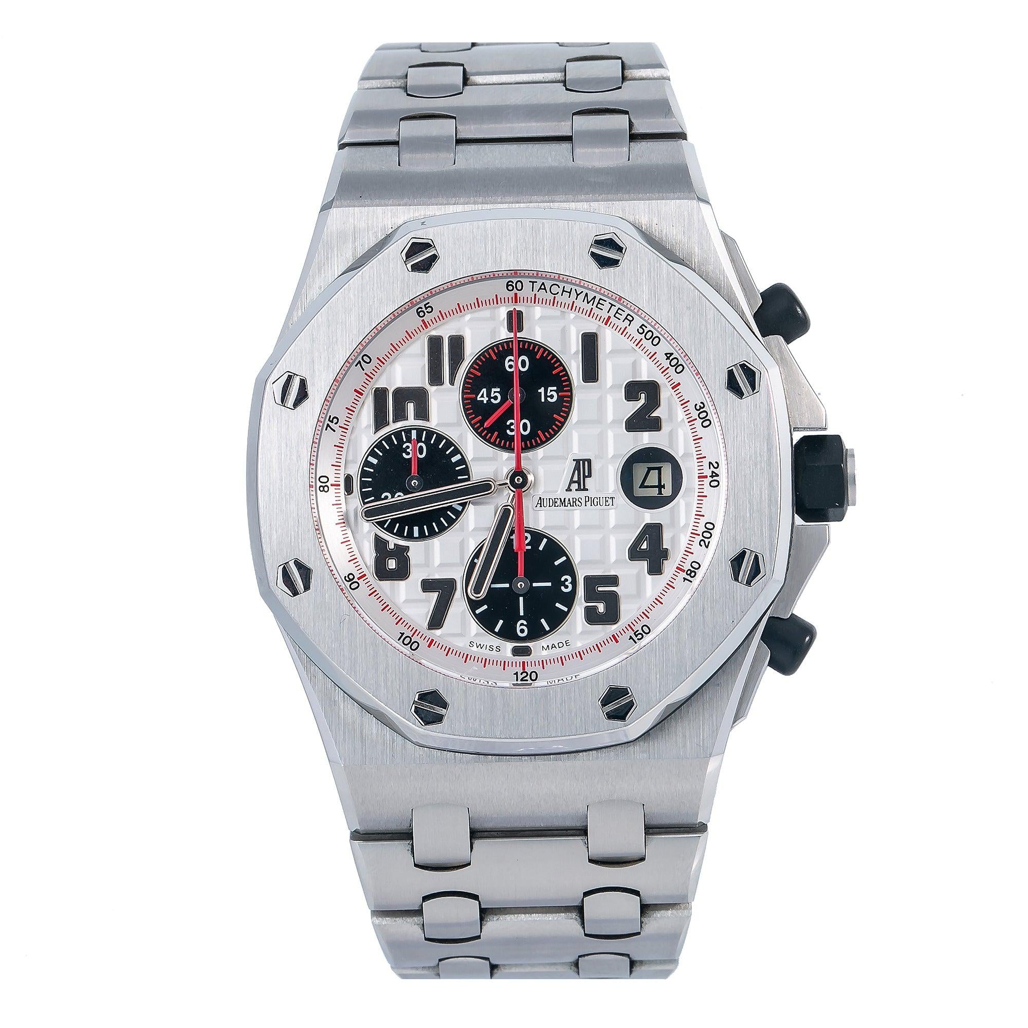 Audemars Piguet Royal Oak Offshore Chronograph 42MM 26170ST.OO.D101CR.02 White Arabic Dial Stainless Steel Bezel Stainless Steel Bracelet