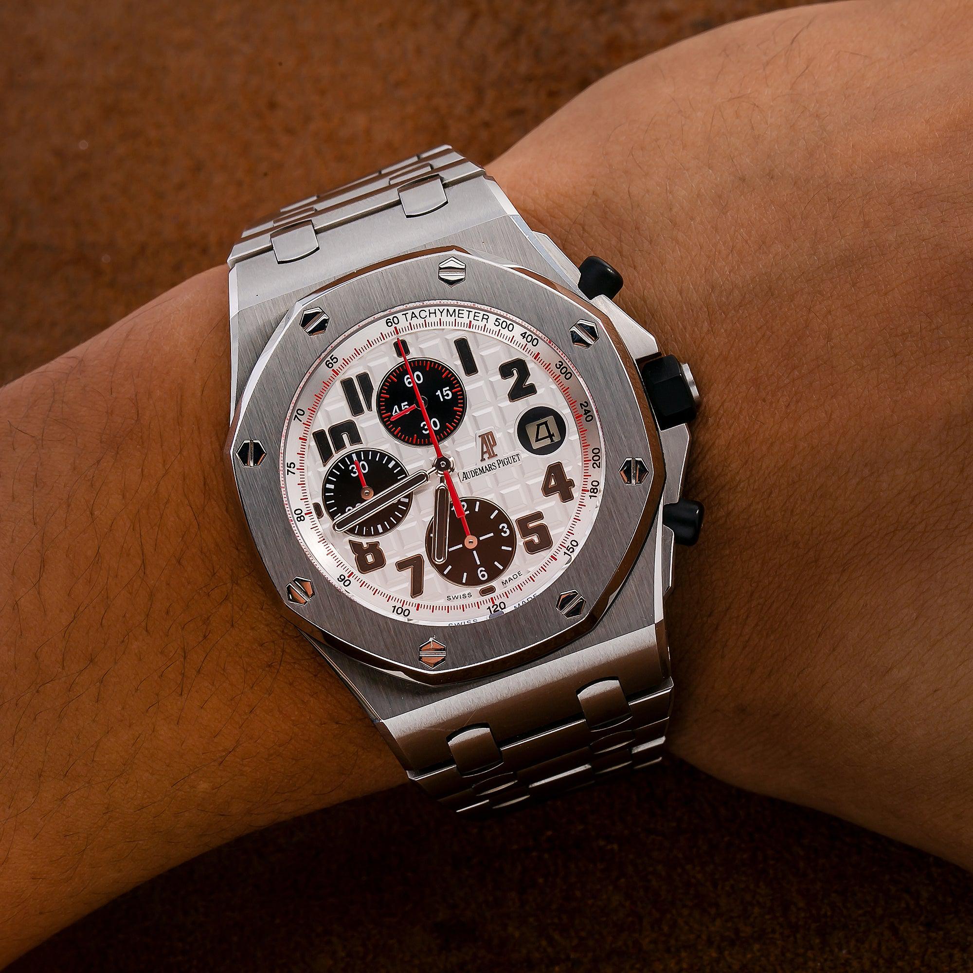 Audemars Piguet Royal Oak Offshore Chronograph 42MM 26170ST.OO.D101CR.02 White Arabic Dial Stainless Steel Bezel Stainless Steel Bracelet