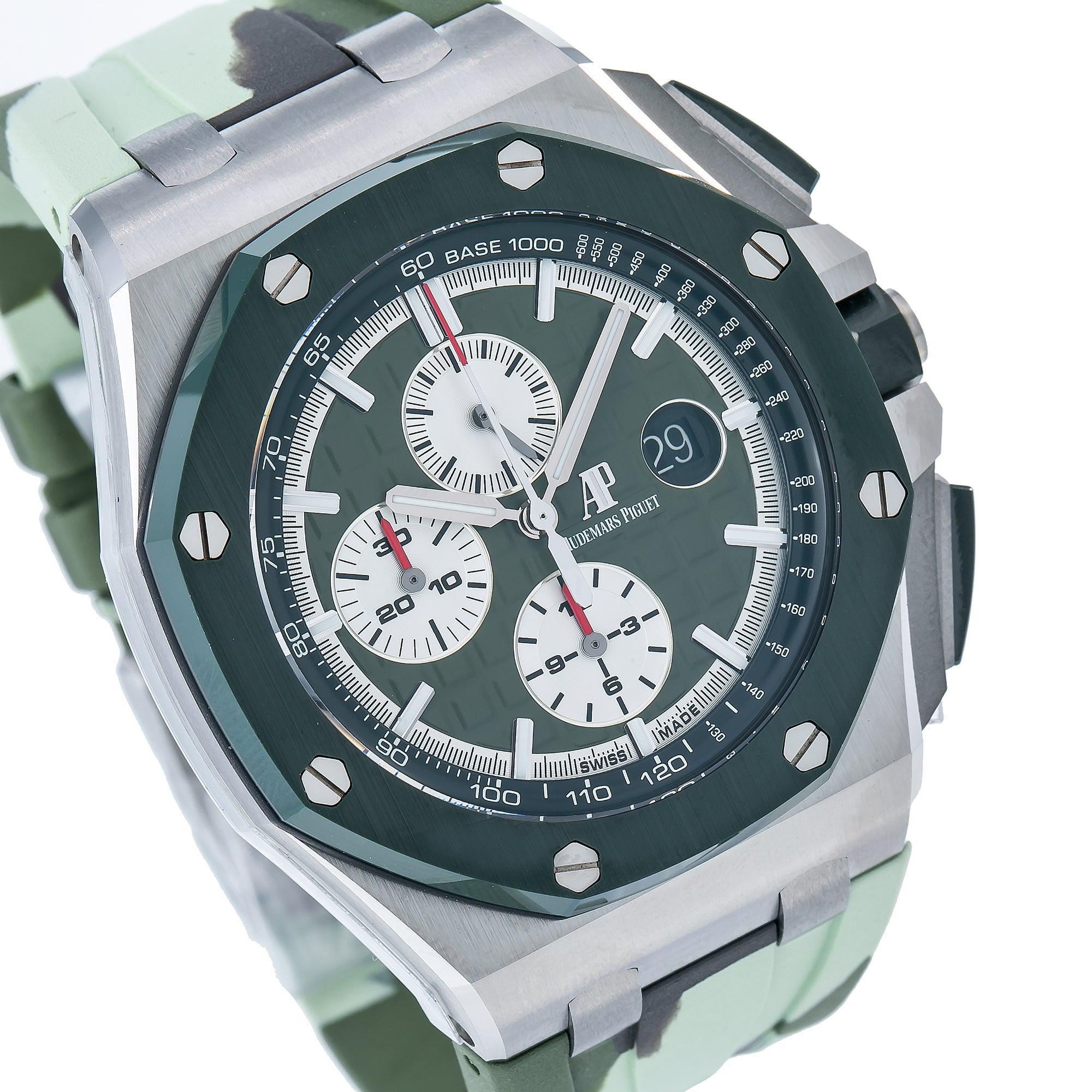 Audemars Piguet Royal Oak Offshore Chronograph 26400SO 44MM Green Dial With Rubber Bracelet