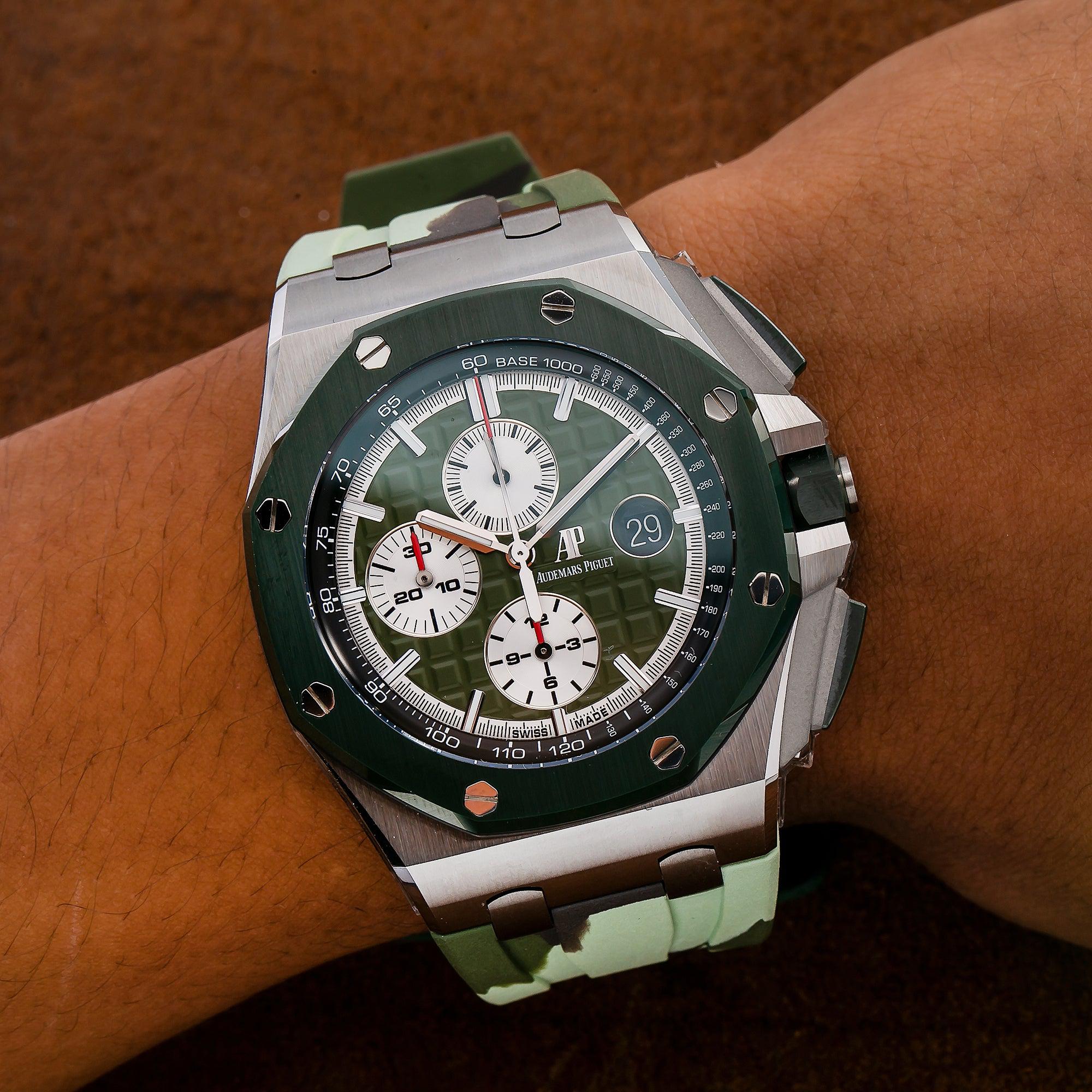 Audemars Piguet Royal Oak Offshore Chronograph 26400SO 44MM Green Dial With Rubber Bracelet