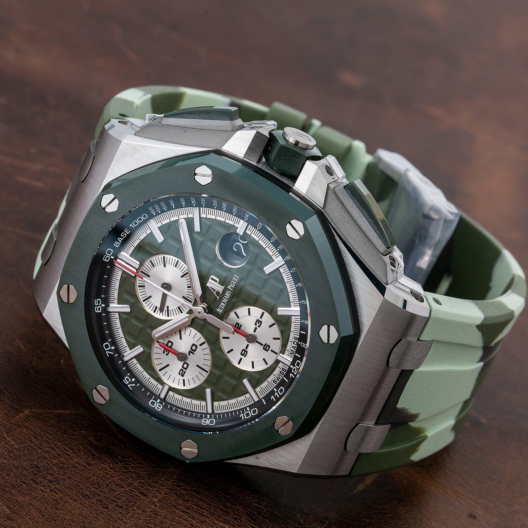 Audemars Piguet Royal Oak Offshore Chronograph 26400SO 44MM Green Dial With Rubber Bracelet