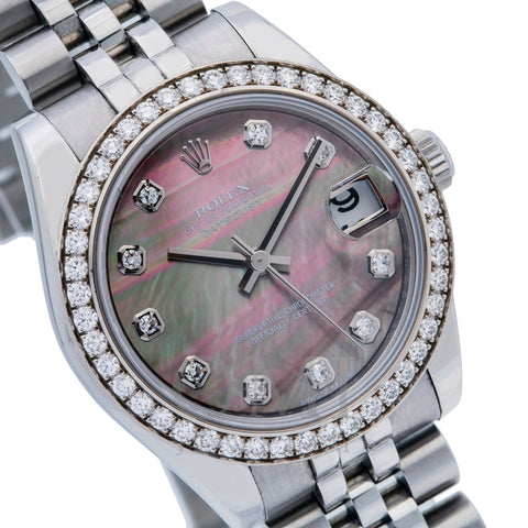 Rolex Lady-Datejust 178384 31MM Brown Diamond Dial With Stainless Steel Jubilee Bracelet