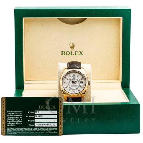 Rolex Sky-Dweller 326135 42MM Silver Dial With Leather Bracelet