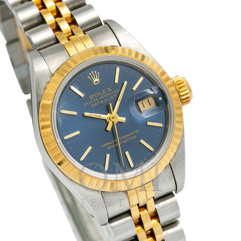 Rolex Lady-Datejust 69173 26MM Blue Dial With Two Tone Jubilee Bracelet