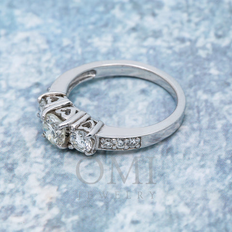 14K WHITE GOLD LADIES ENGAGEMENT RING WITH 1.12 CT DIAMONDS