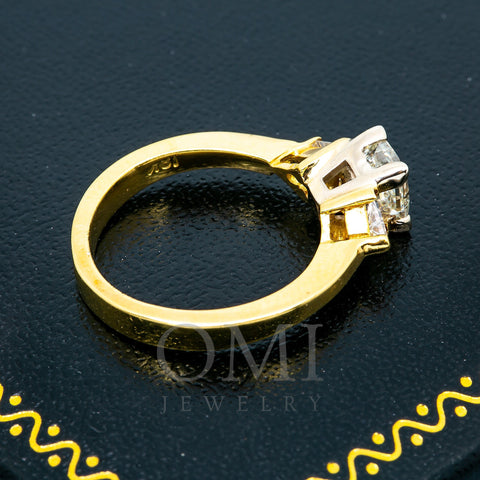 18K YELLOW GOLD AND PLATINUM LADIES ENGAGEMENT RING WITH 1.30 CT