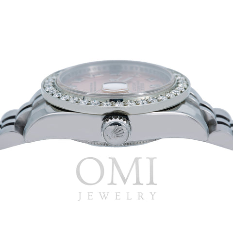Rolex Lady-Datejust Diamond Watch, 179160 26mm, Salmon Dial With 0.80 CT Diamonds