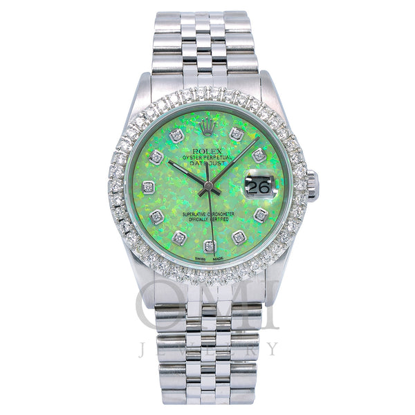 Rolex Datejust 16220 36MM Green Diamond Dial With Stainless Steel Bracelet