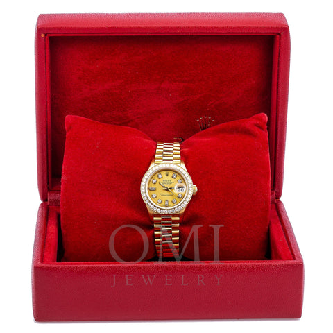 Rolex Lady-Datejust Diamond Watch, 69178 26mm, Champagne Diamond Dial ...