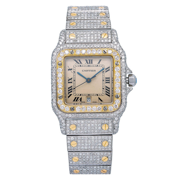cartier santos women's stainless steel watch