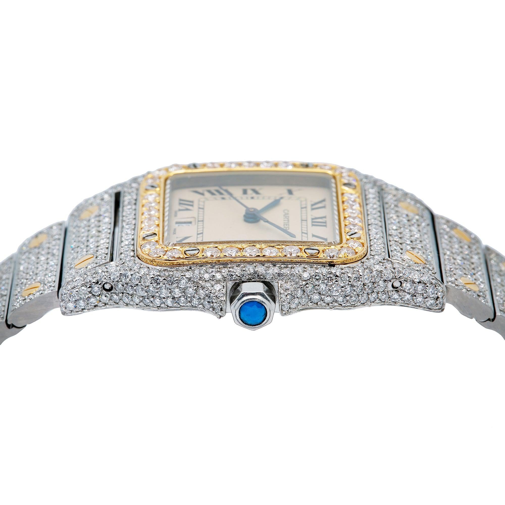 Cartier Santos Galbée 31MM White Dial With Two Tone Diamond Bracelet