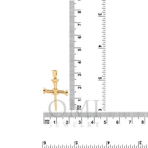 Unisex 14K Yellow Gold Cross Shaped Pendant
