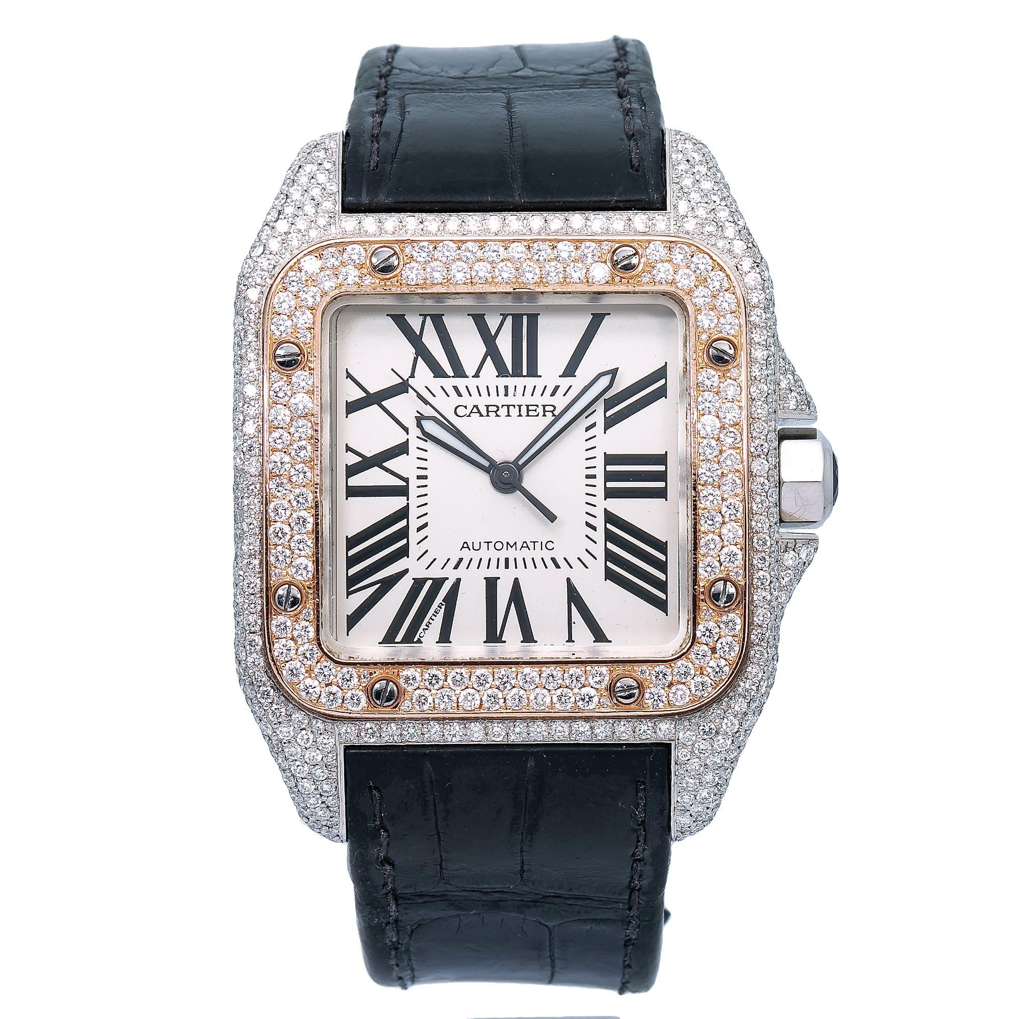 Cartier santos 100 diamond finance Clearance