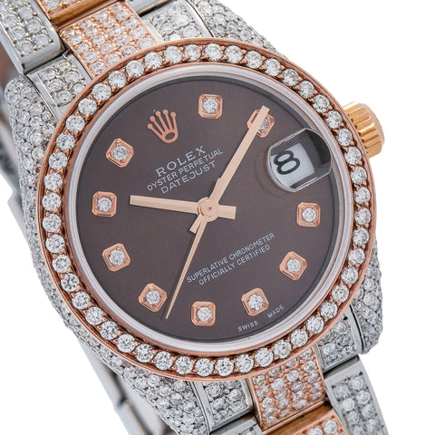 Rolex Datejust 178271 31MM Brown Diamond Dial With 9.75 CT Diamonds