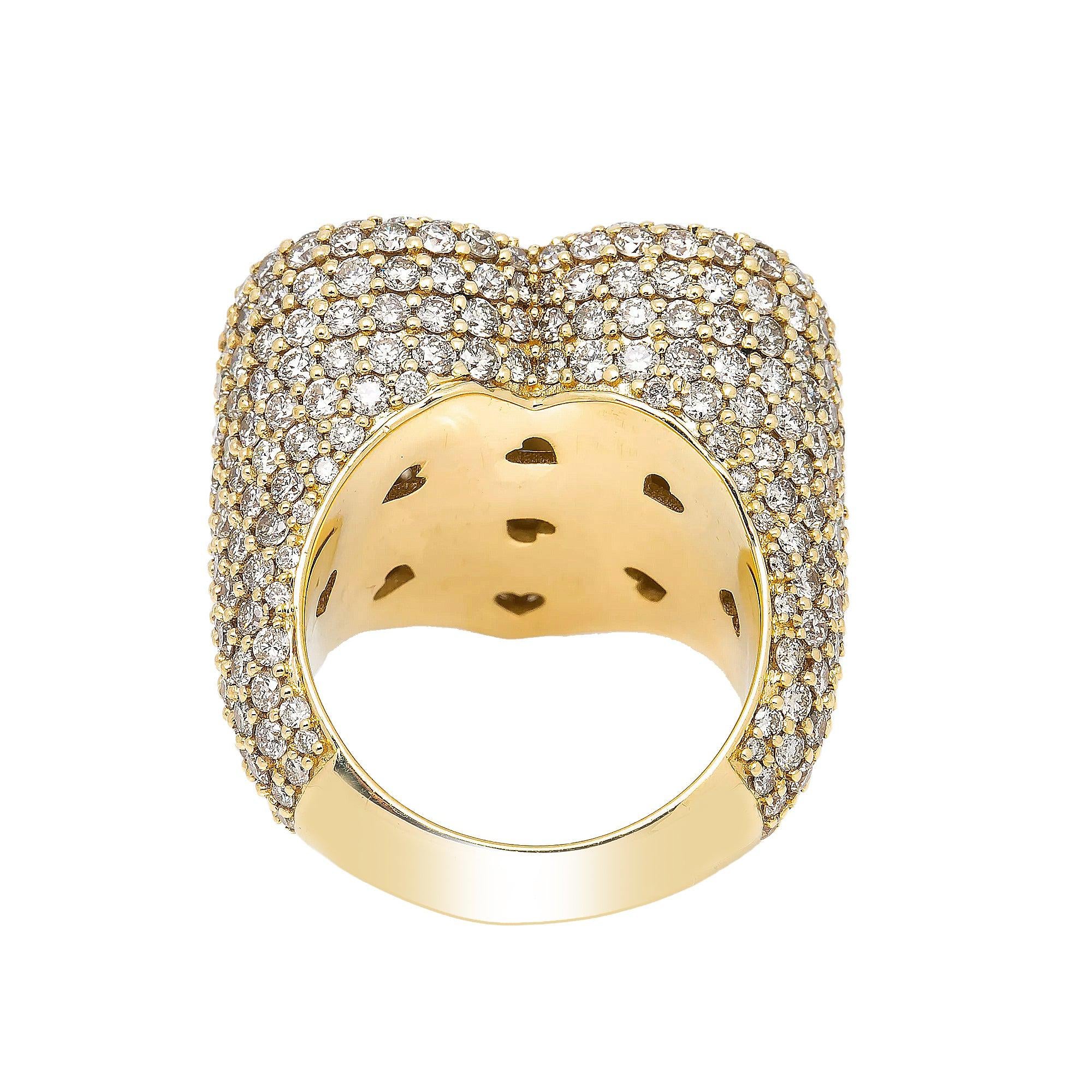 14K YELLOW GOLD LADIES RING WITH 8.58 CT DIAMONDS