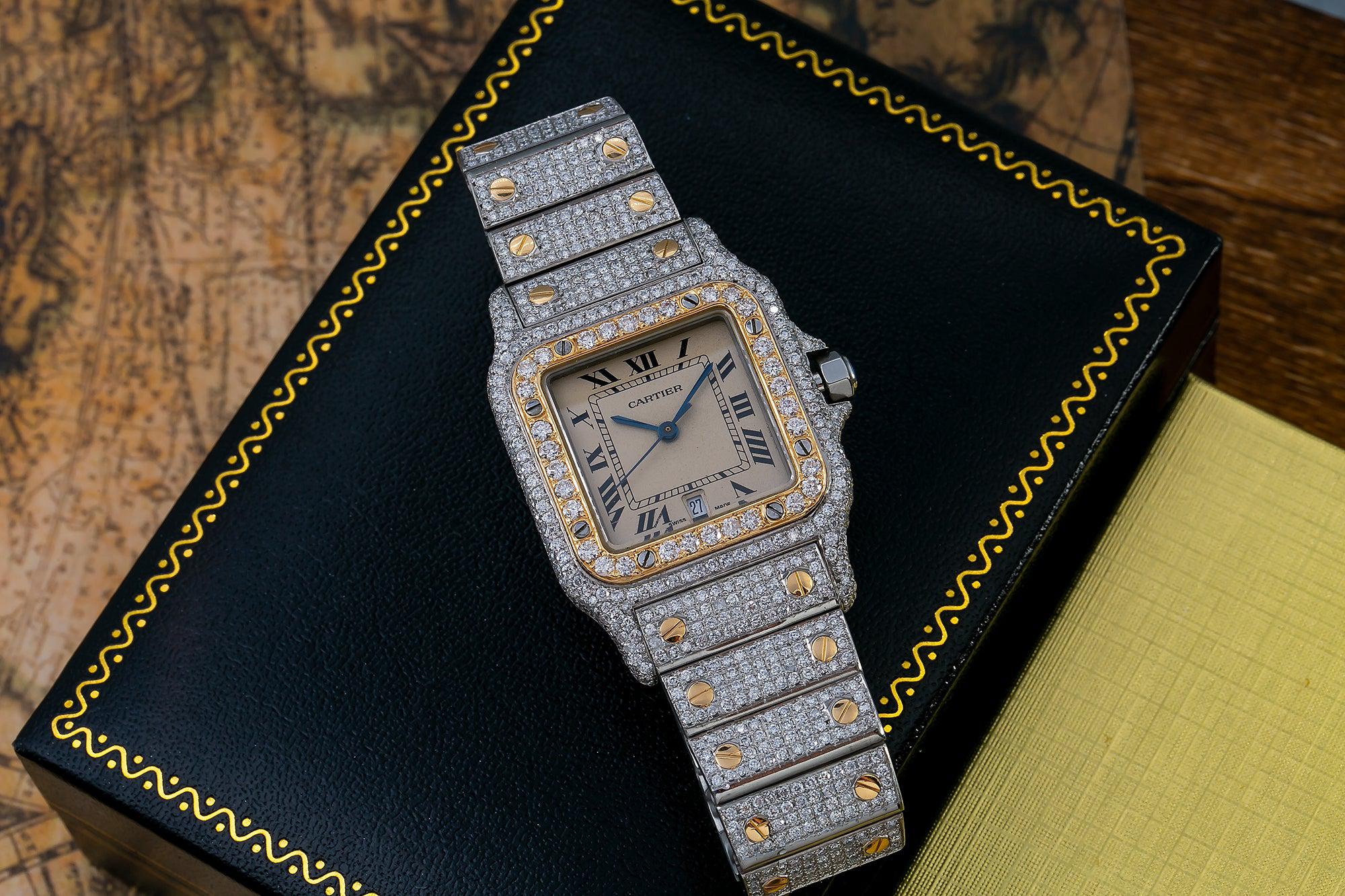 Cartier Santos Galbée 31MM White Dial With Two Tone Diamond Bracelet