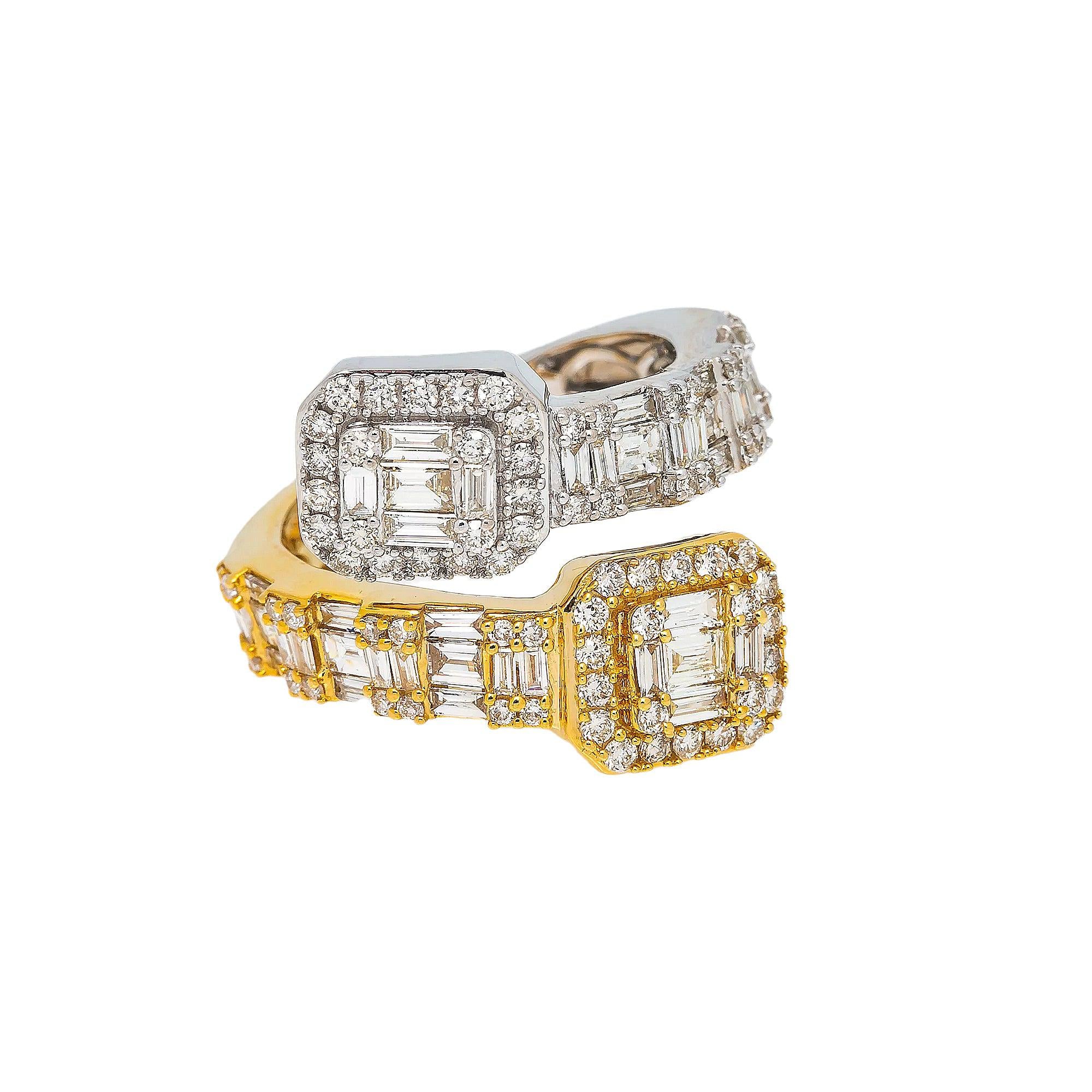14K YELLOW/WHITE GOLD LADIES RING WITH 2.00 CT DIAMONDS