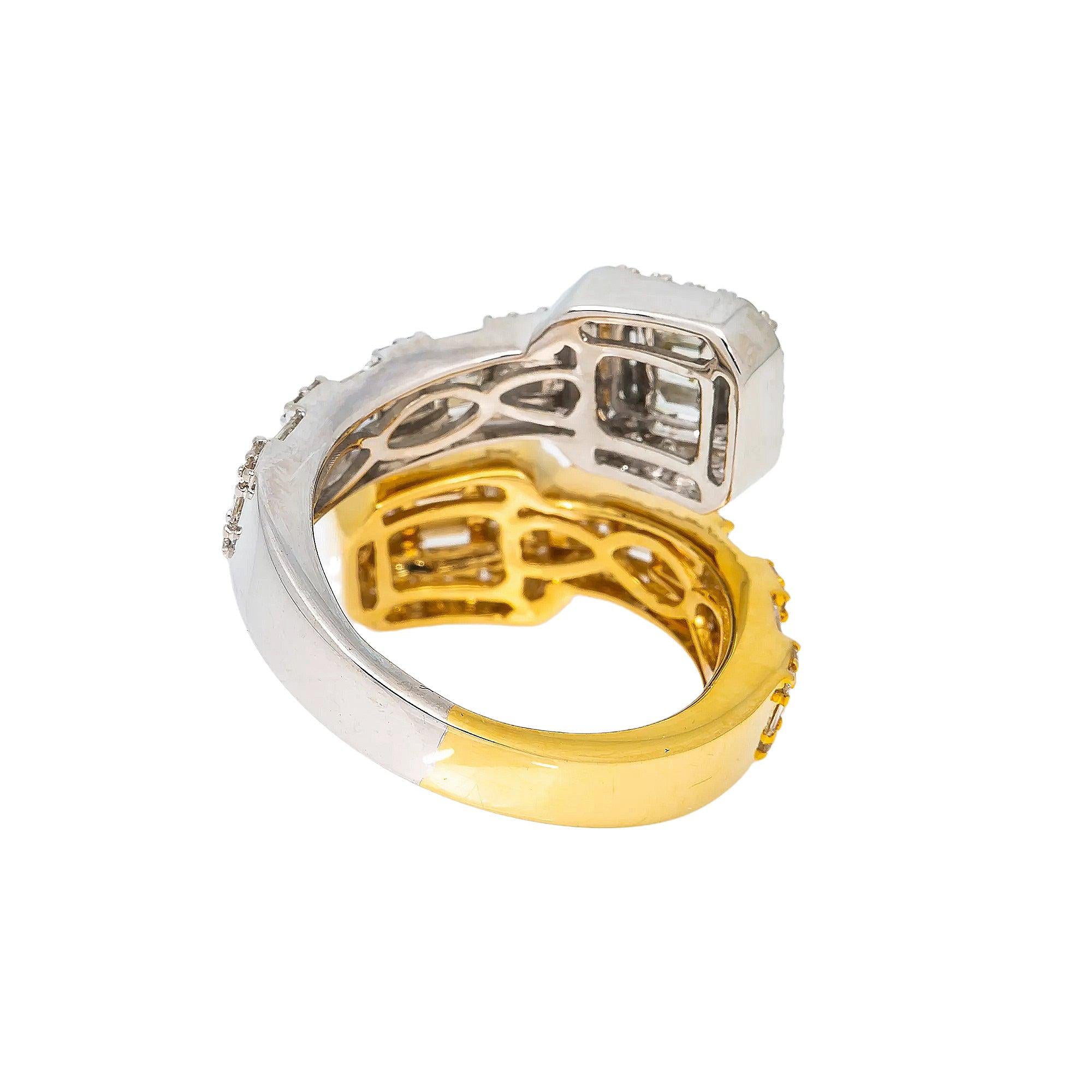 14K YELLOW/WHITE GOLD LADIES RING WITH 2.00 CT DIAMONDS