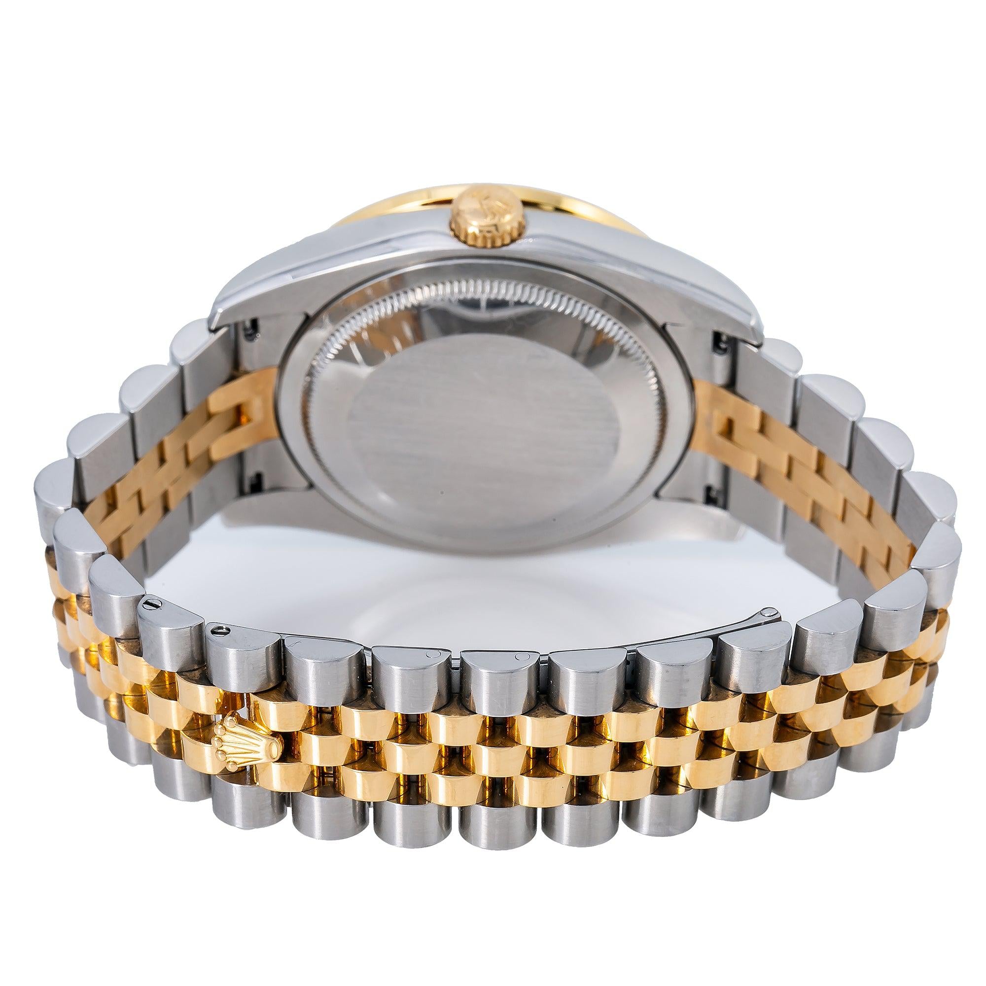 Rolex Datejust 36MM 116233 Diamond Paved Rainbow Eastern Arabic Dial Rainbow Gemstone Bezel Two Tone Yellow Gold Jubilee Bracelet