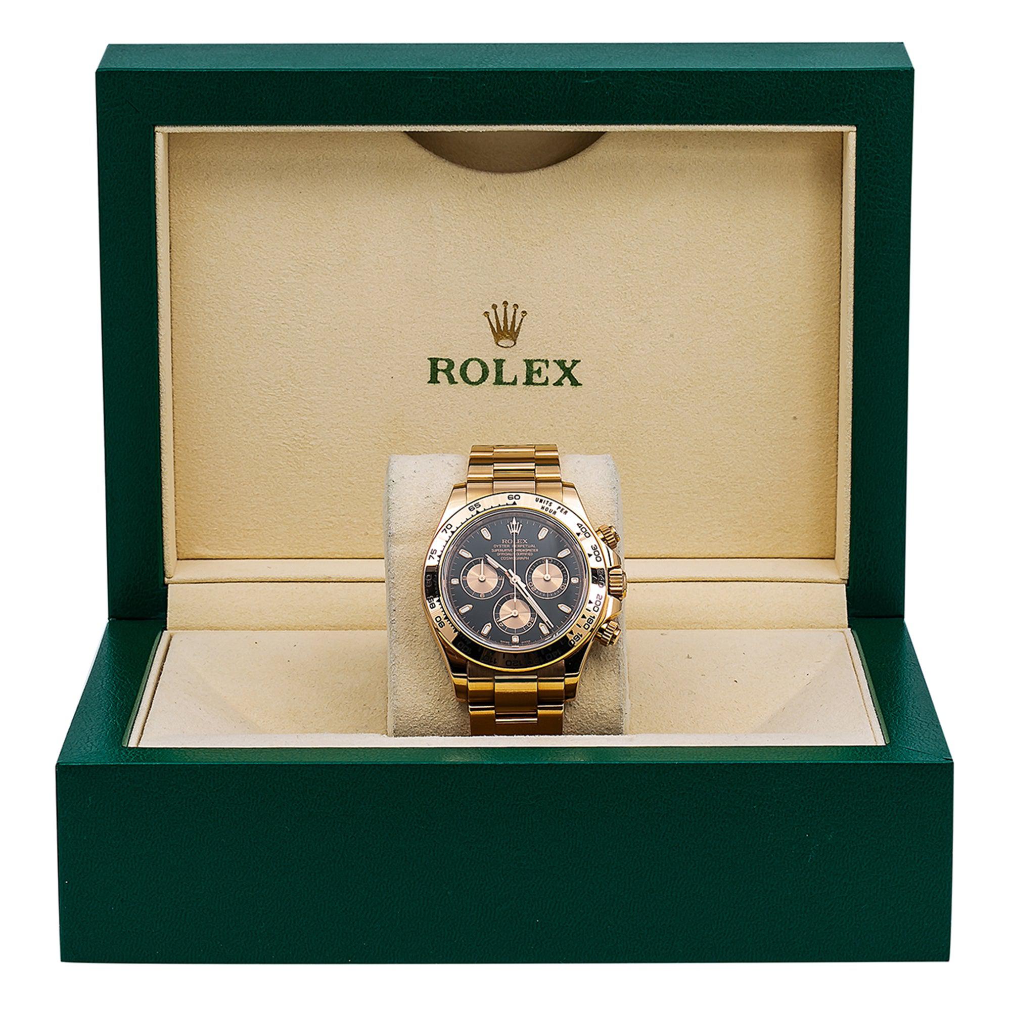 Rolex Cosmograph Daytona 40MM 116505 Black Dial Tachymeter Bezel 18K Rose Gold Oyster Bracelet