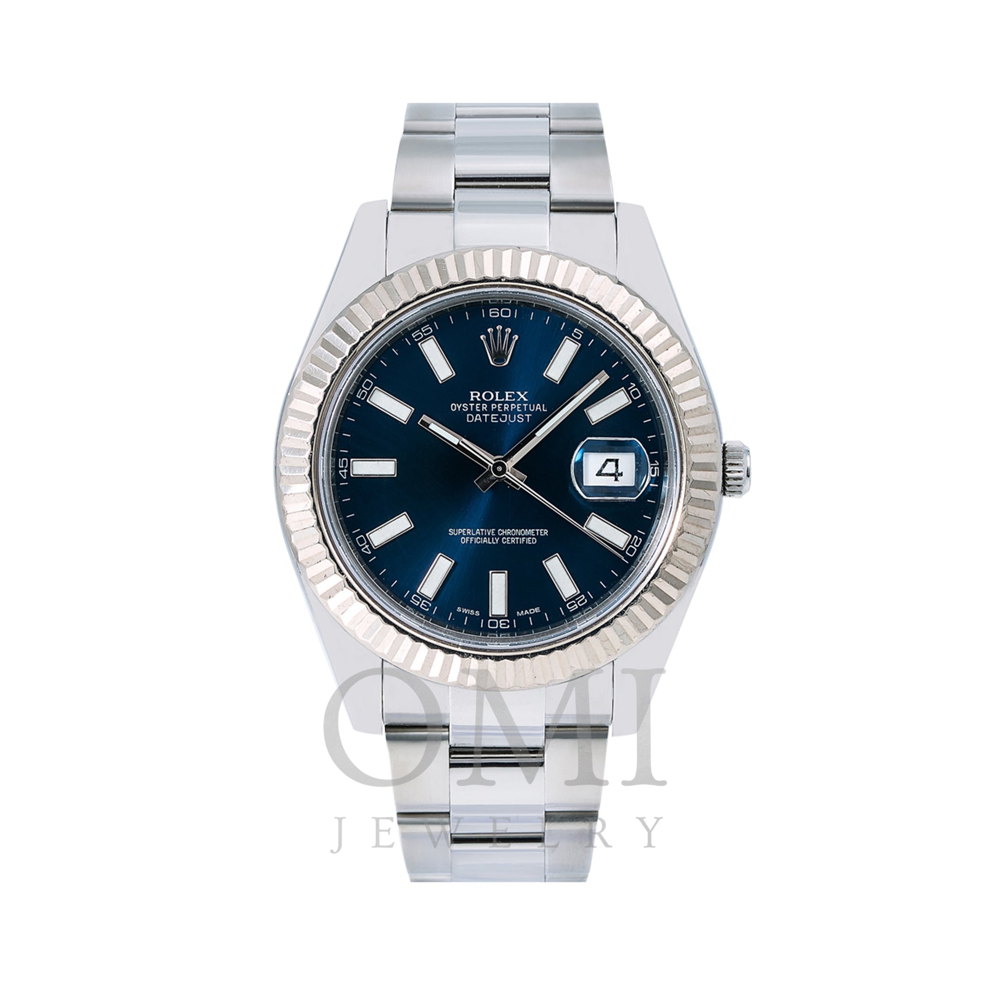 Rolex Datejust 116334 41MM Blue Dial With Steel Oyster Br - OMI Jewelry