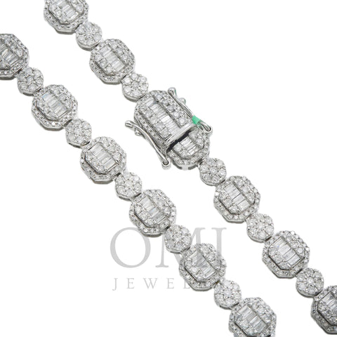10K GOLD BAGUETTE AND ROUND DIAMOND CHAIN 10.76 CT