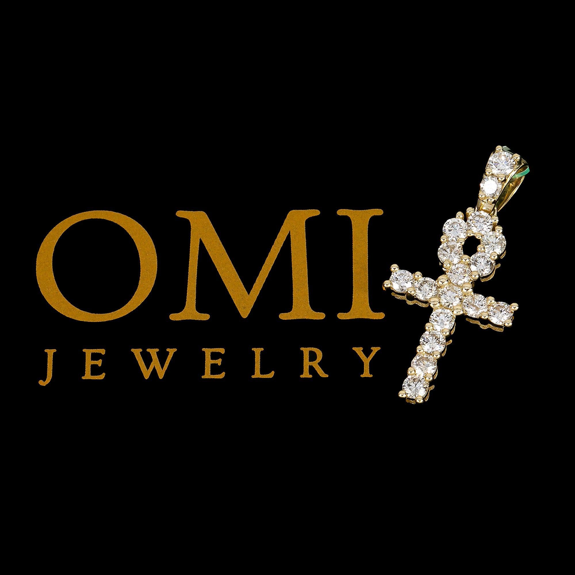 14K YELLOW GOLD ANKAH PENDNANT WITH 1.65 CT DIAMONDS