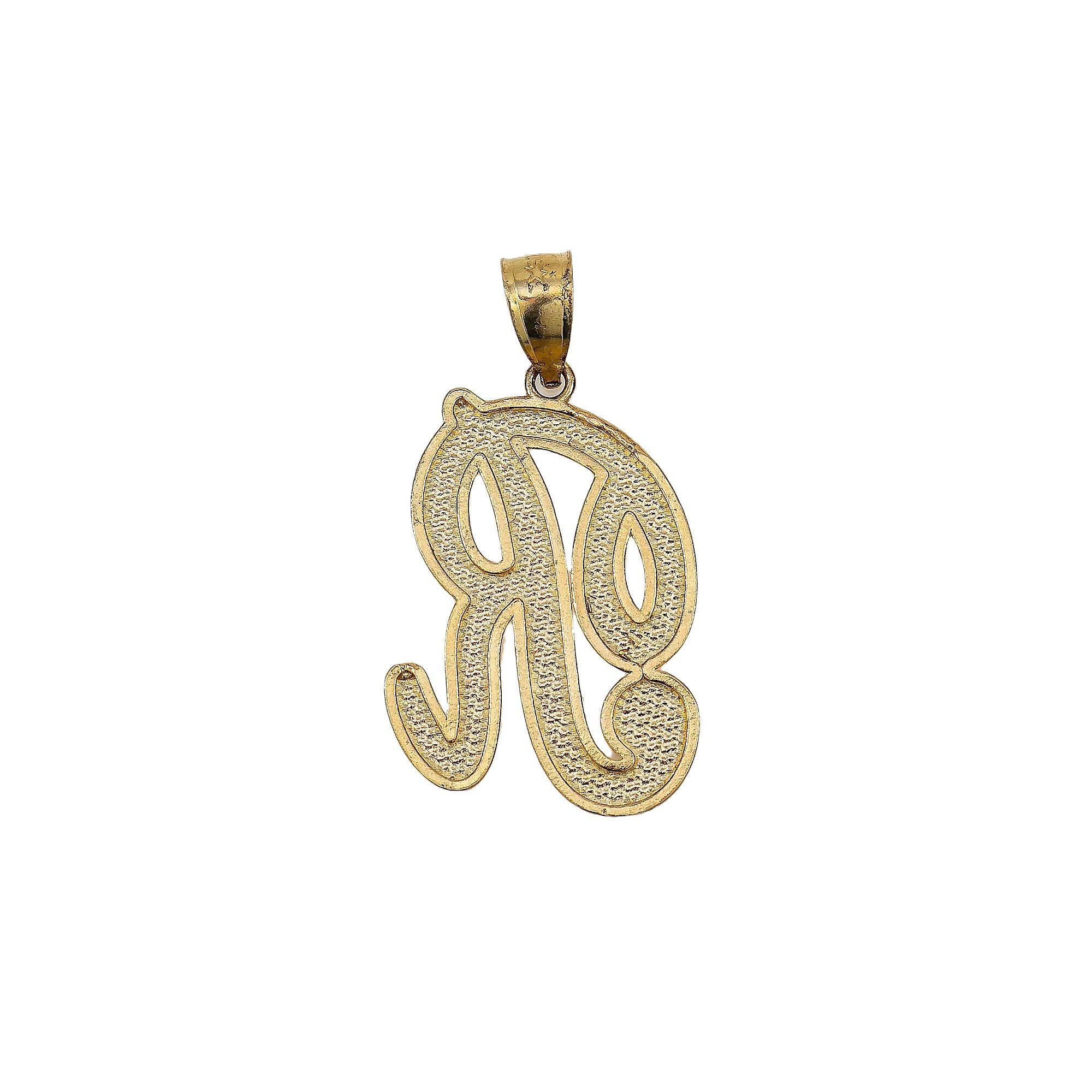 14K YELLOW GOLD LETTER R PENDANT