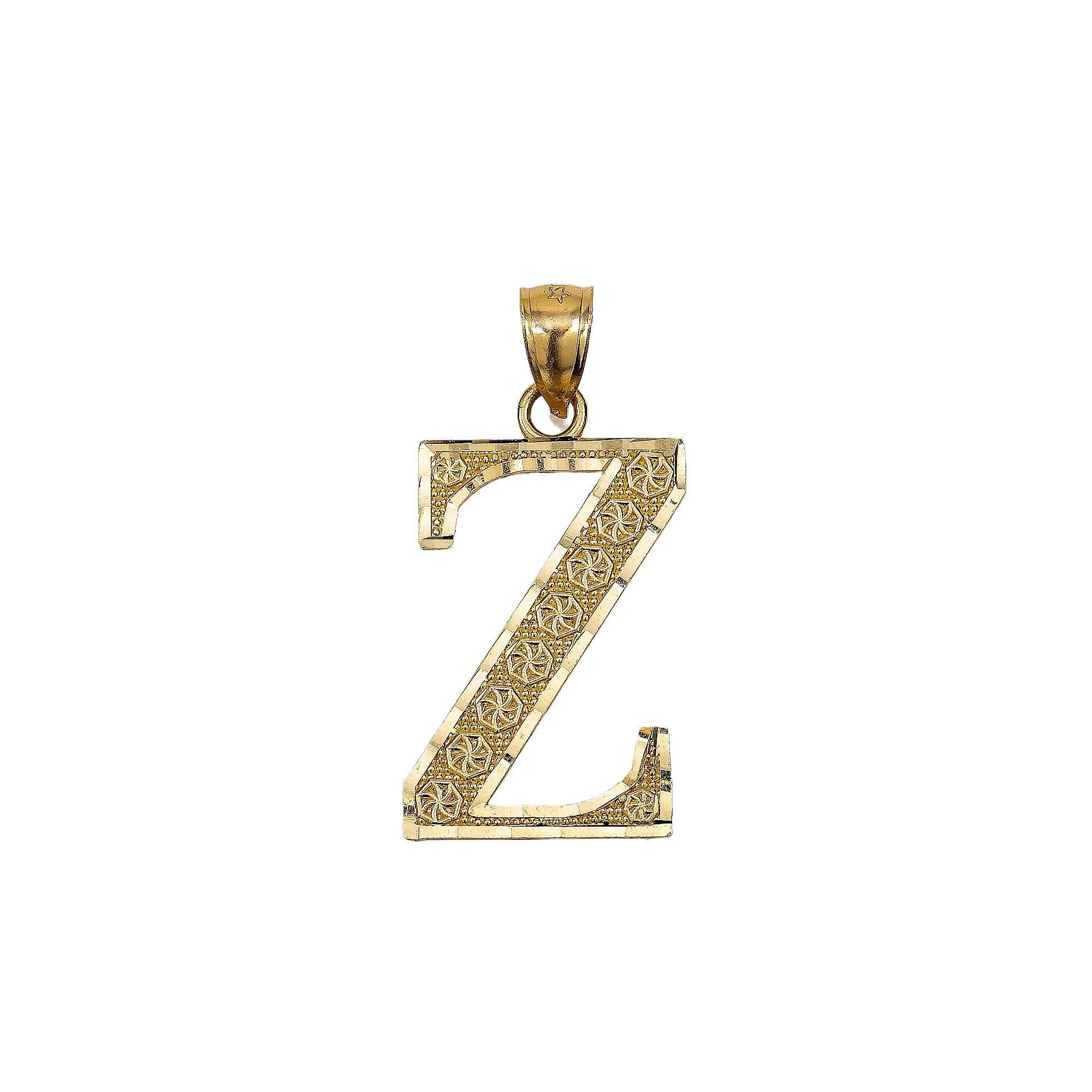 14K YELLOW GOLD LETTER Z PENDANT