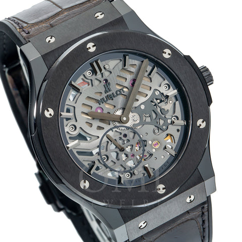 Hublot Classic Fusion Ultra-Thin 515.NX.0170.LR 45MM Transparent Dial With Leather Bracelet
