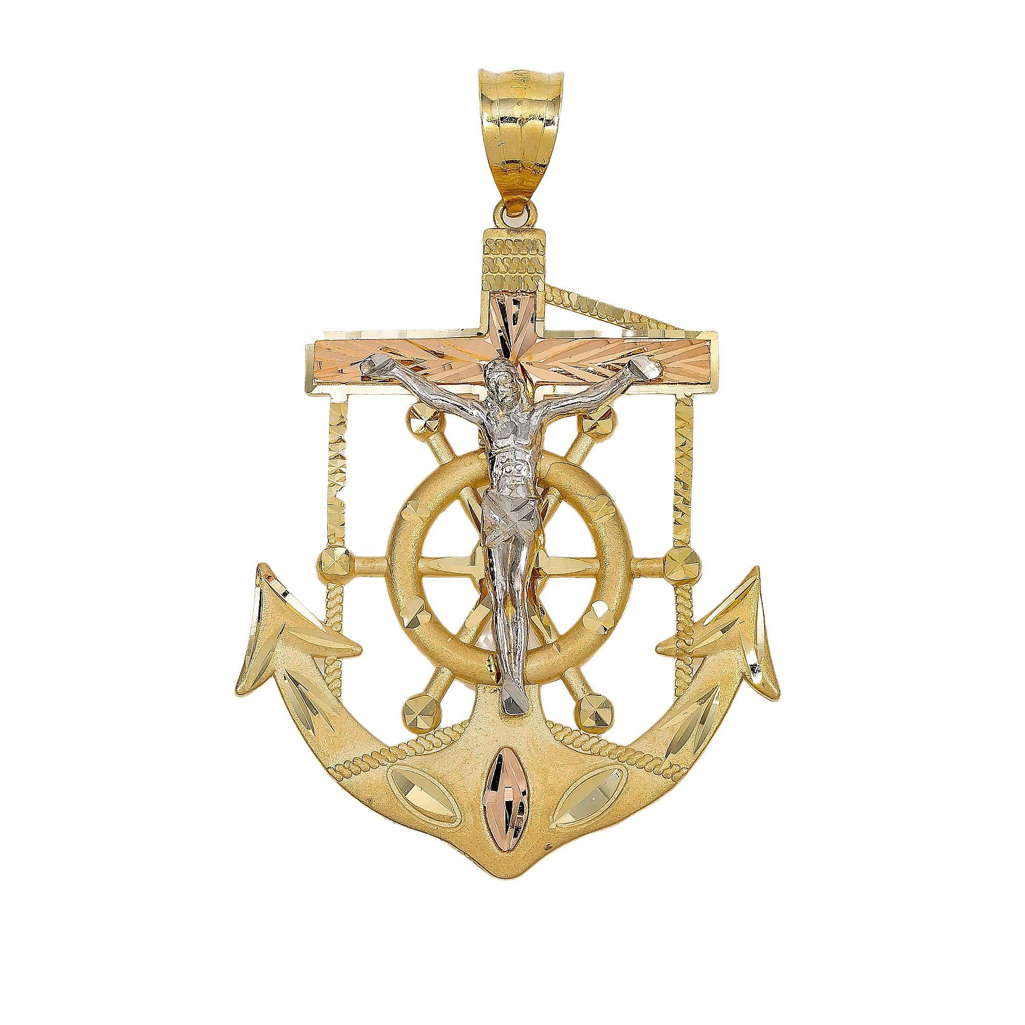 14K YELLOW GOLD CRUCIFIX PENDANT