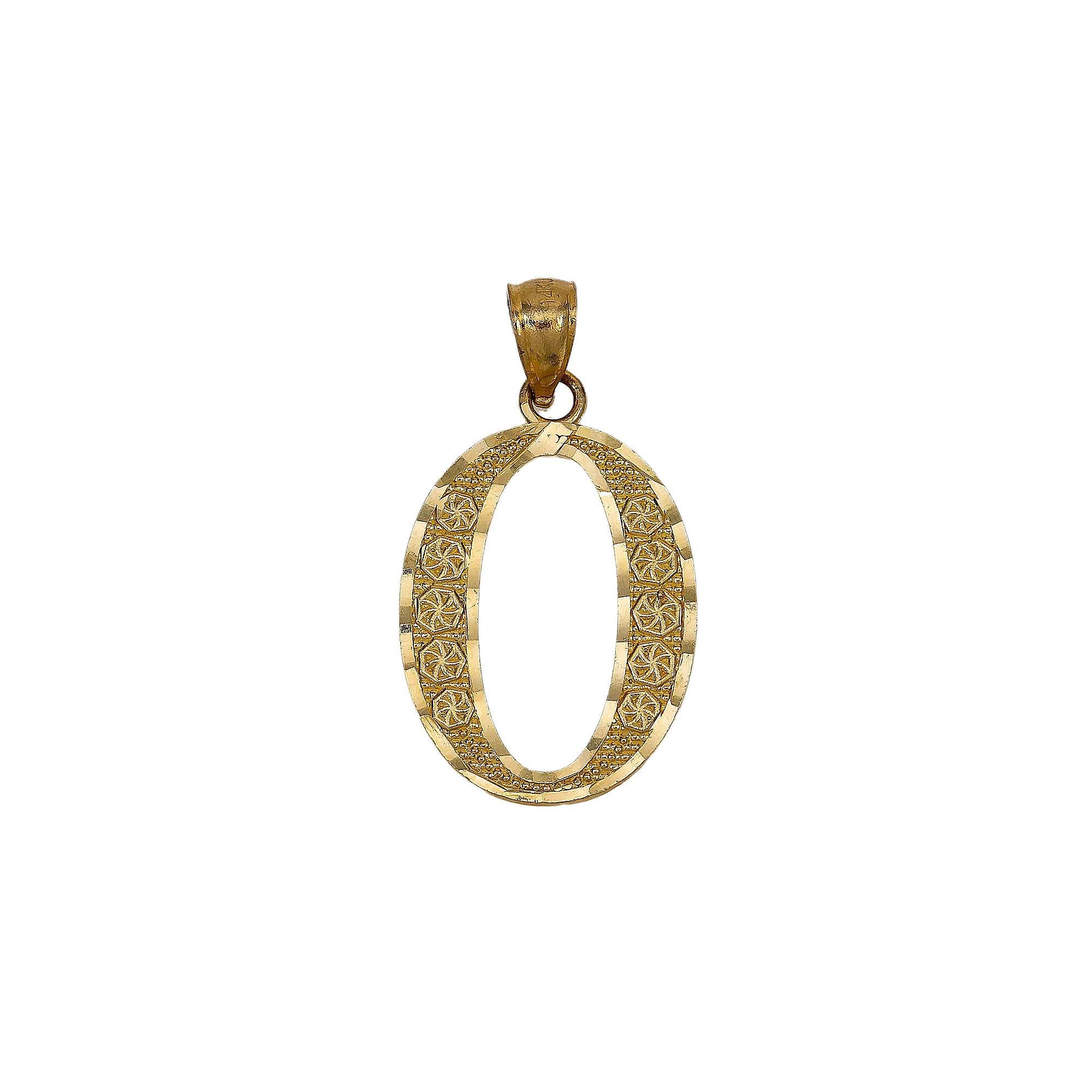 14K YELLOW GOLD LETTER O PENDANT