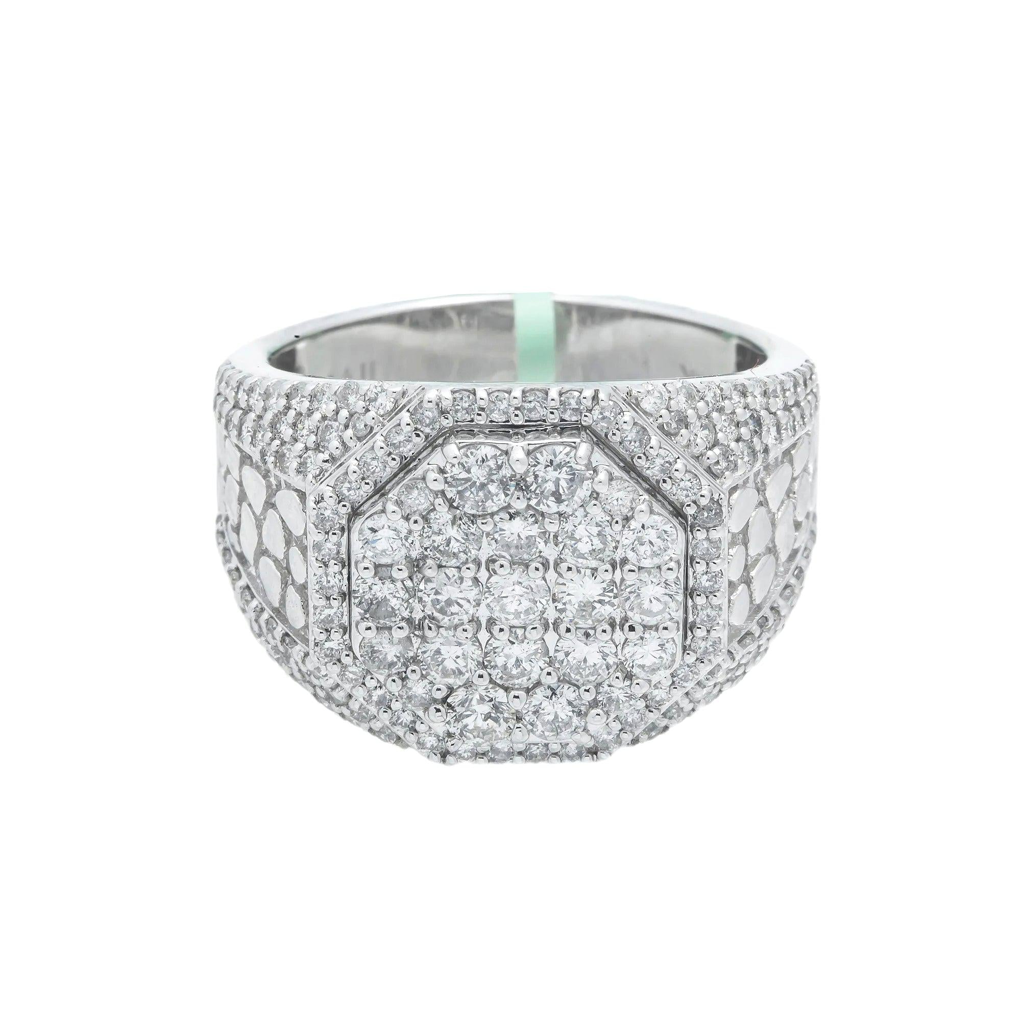 10K GOLD ROUND CLUSTER DIAMOND RING 2.45 CT