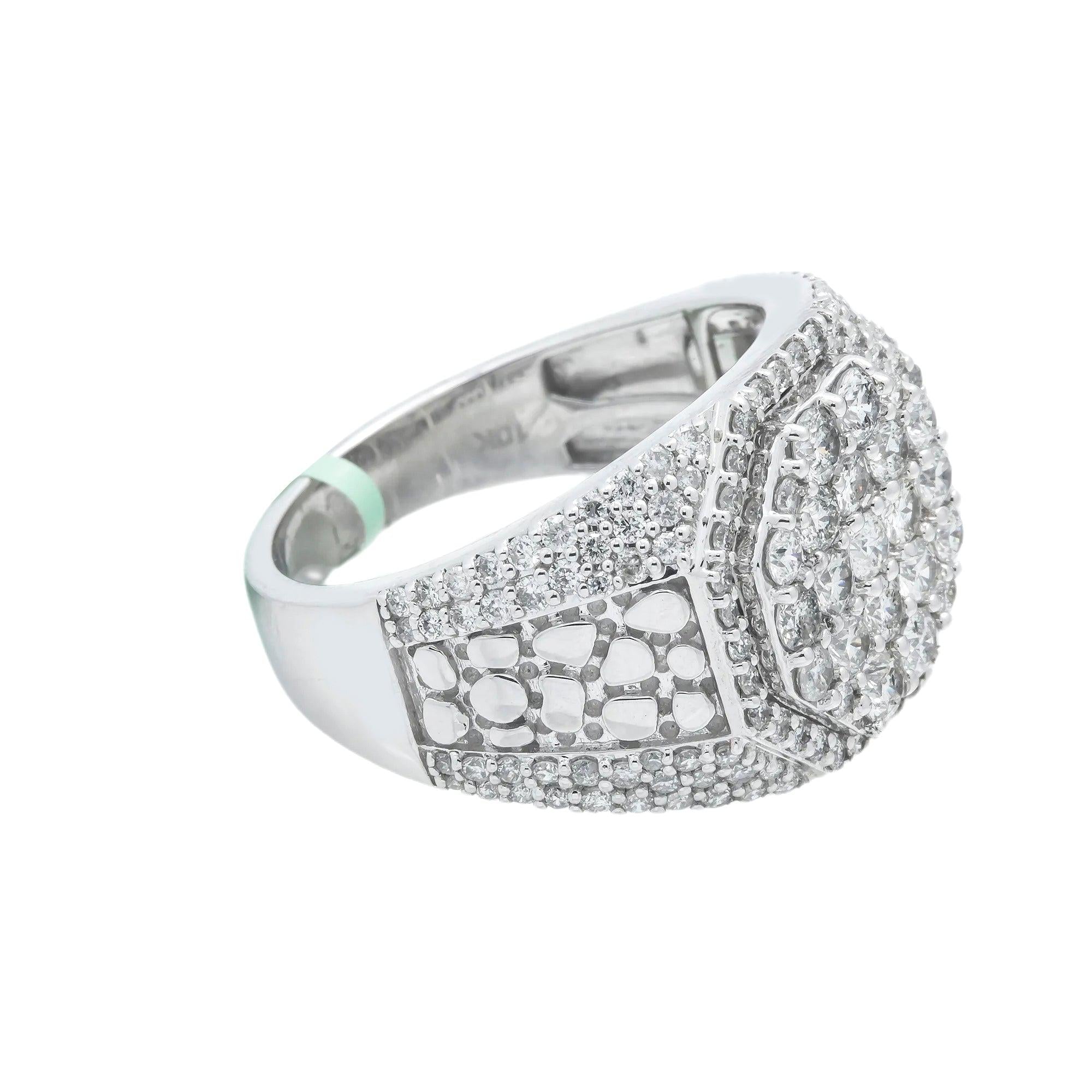 10K GOLD ROUND CLUSTER DIAMOND RING 2.45 CT