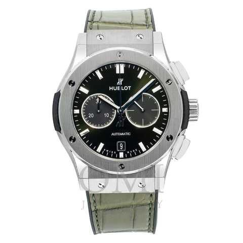 Hublot Classic Fusion Chronograph 541.NX.8970.LR 42MM Green Dial With Leather Bracelet