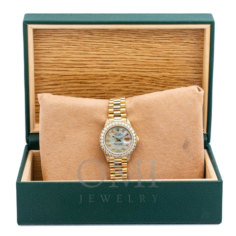 Rolex Datejust  Yellow Gold 26MM White Diamond Dial With Yellow Gold Bracelet
