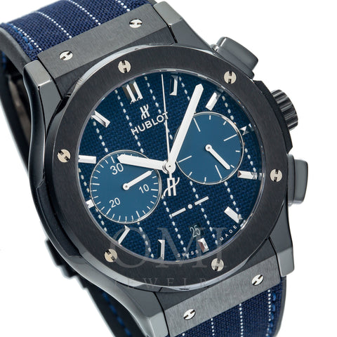 Hublot Classic Fusion Chronograph 521.CM.2707.NR.ITI18 45MM Blue Dial With Leather Bracelet